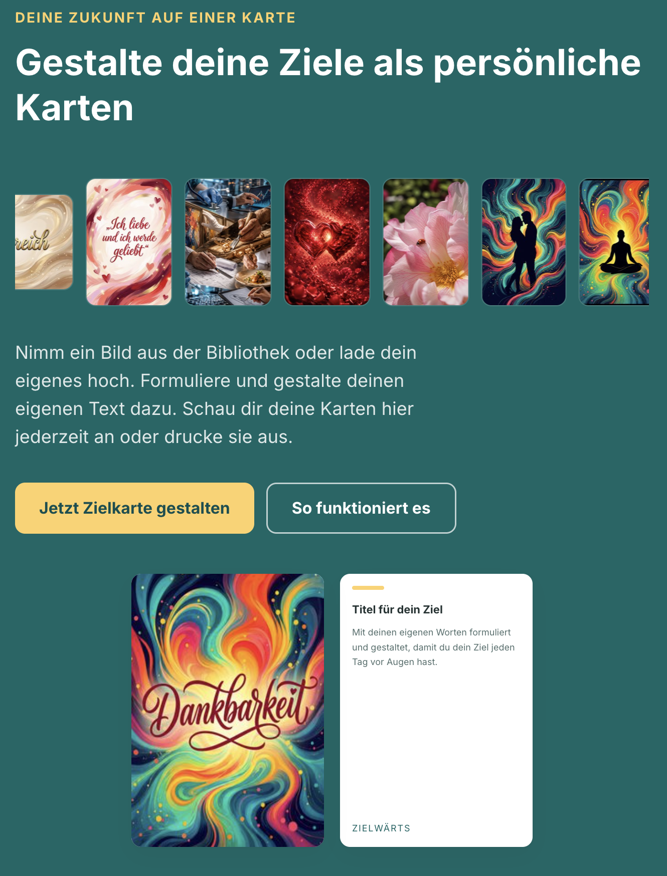 Zielkarten-App — persönliche Zielkarten gestalten